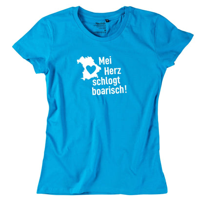 Damen - Shirt "Mei Herz schlogt boarisch" - meinherzschlag.de