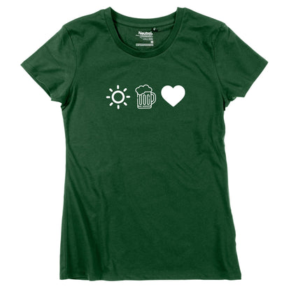 Damen - Shirt "Sun, Bier & Herzl" - meinherzschlag.de