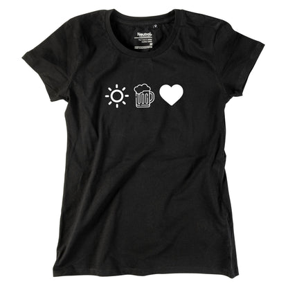 Damen - Shirt "Sun, Bier & Herzl" - meinherzschlag.de