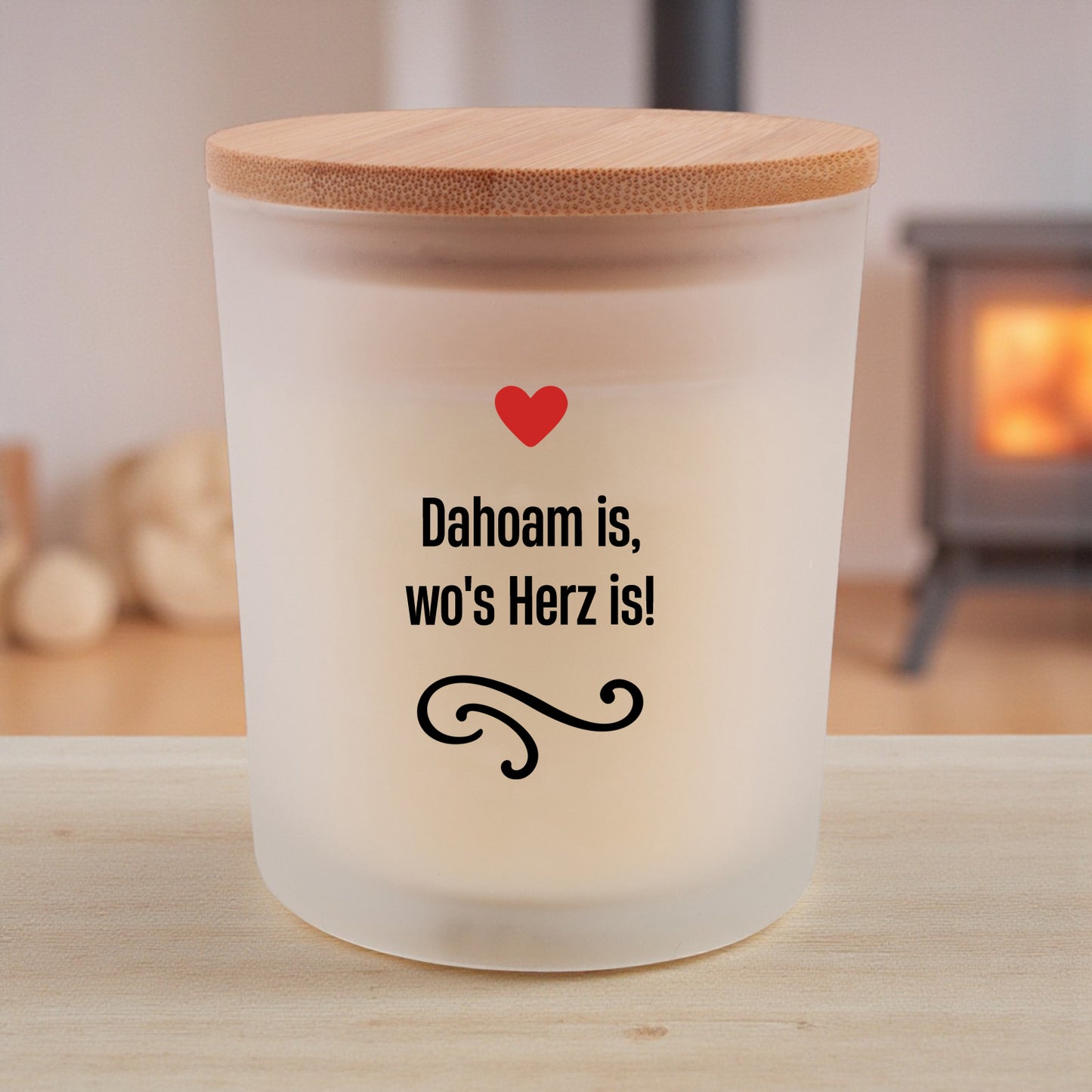 Duftkerze "Dahoam is, wo's Herz is!" - meinherzschlag.de