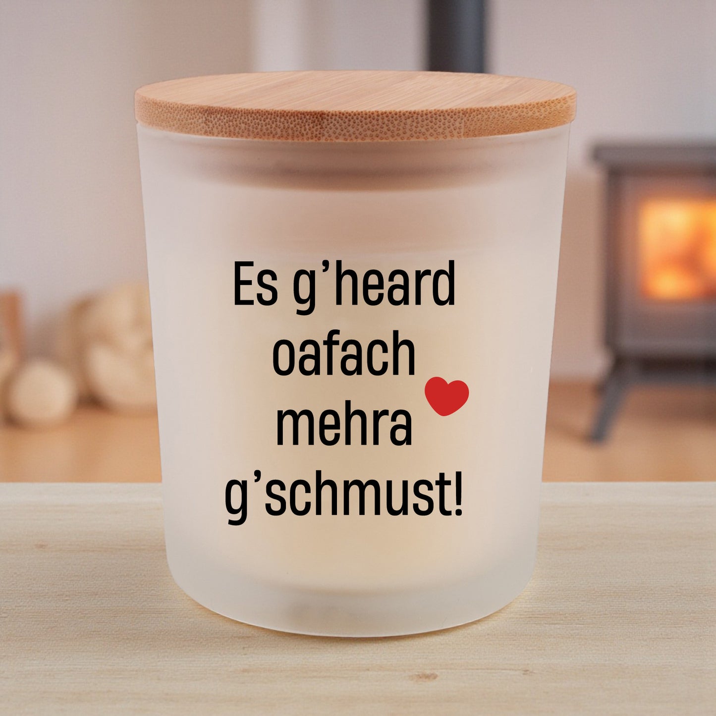 Duftkerze "Mehra g'schmust!" - meinherzschlag.de