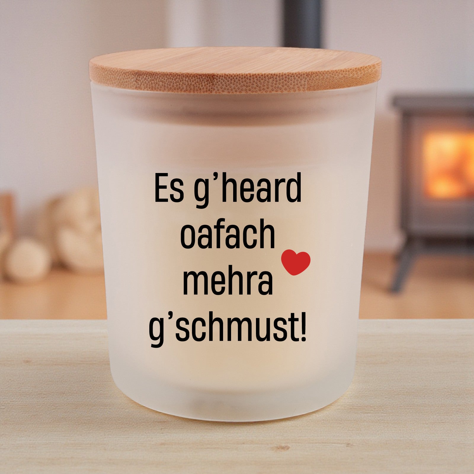 Duftkerze "Mehra g'schmust!" - meinherzschlag.de