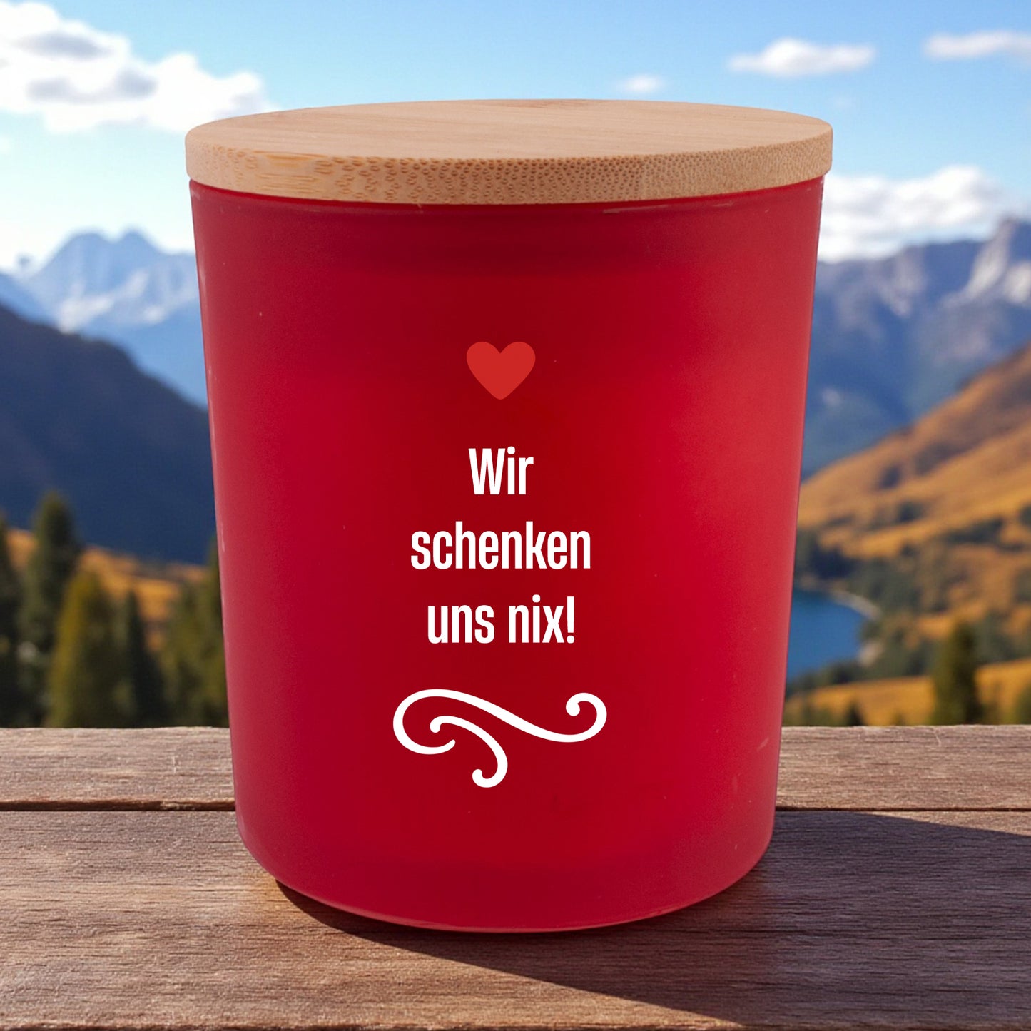 Duftkerze "Wir schenken uns nix!" - meinherzschlag.de