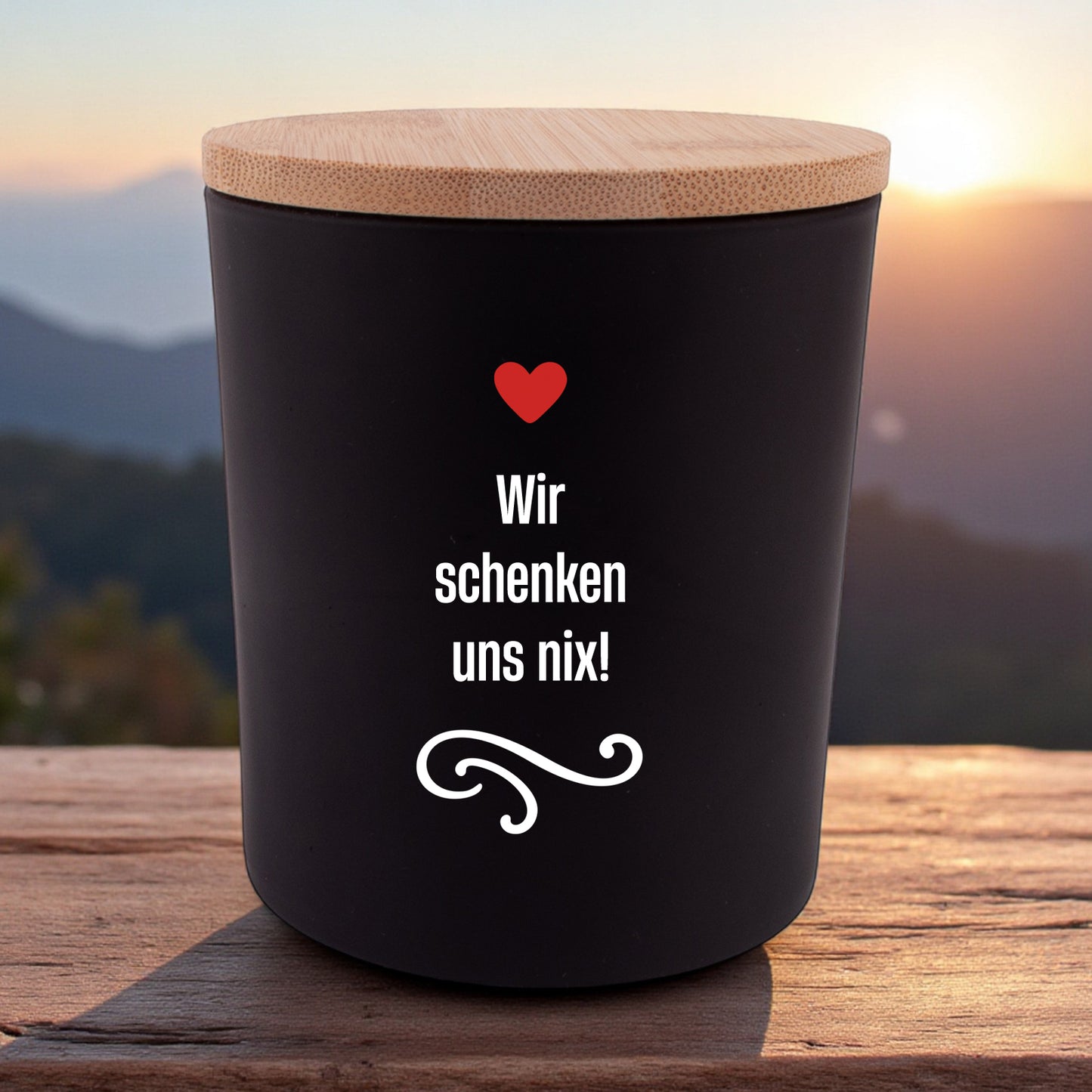 Duftkerze "Wir schenken uns nix!" - meinherzschlag.de