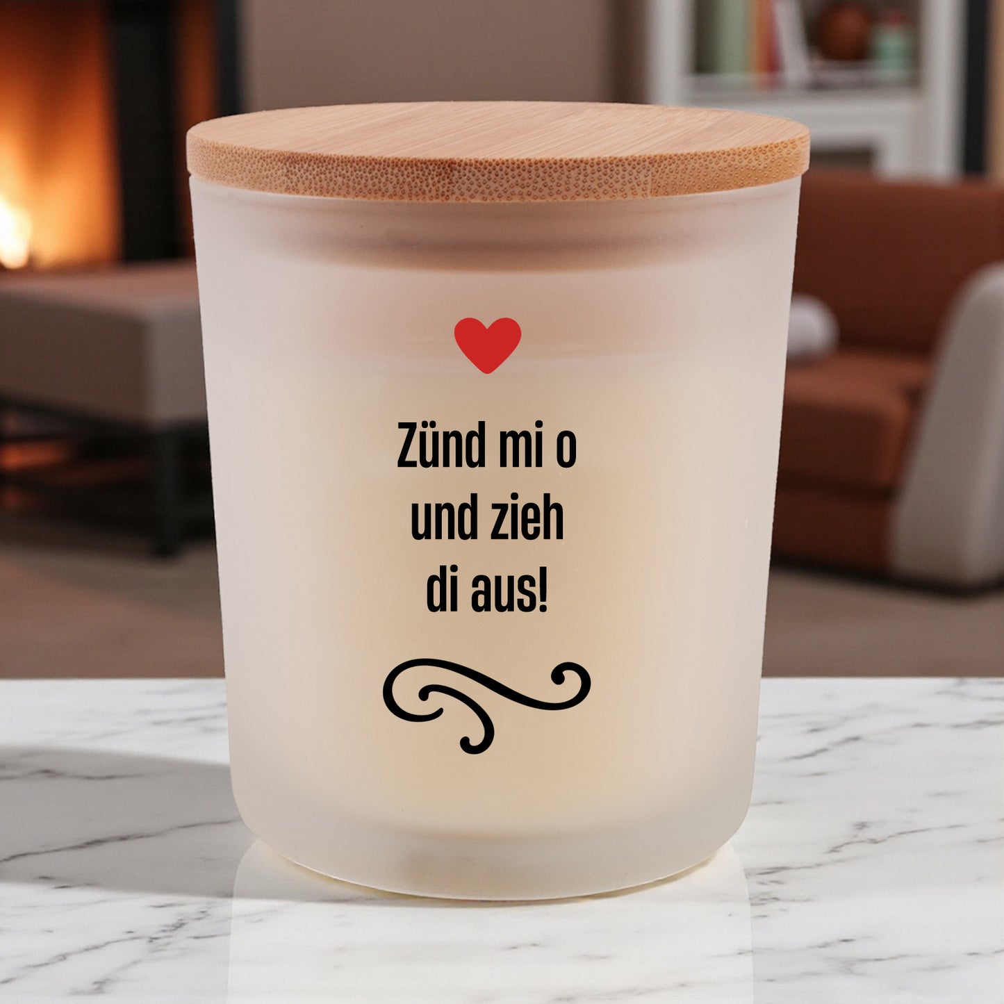 Duftkerze "Zünd mi o und zieh di aus!" - meinherzschlag.de