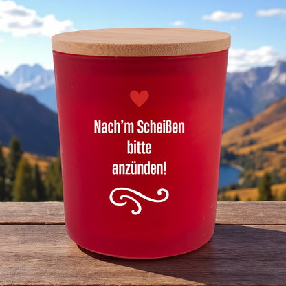 Duftkerze "Nach'm Scheißen bitte anzünden!" - meinherzschlag.de