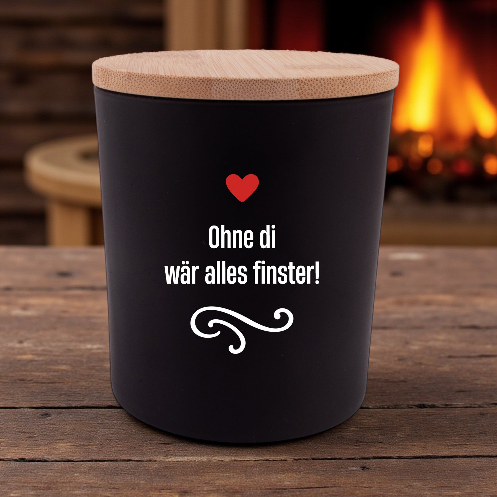 Duftkerze "Ohne di wär alles finster!" - meinherzschlag.de