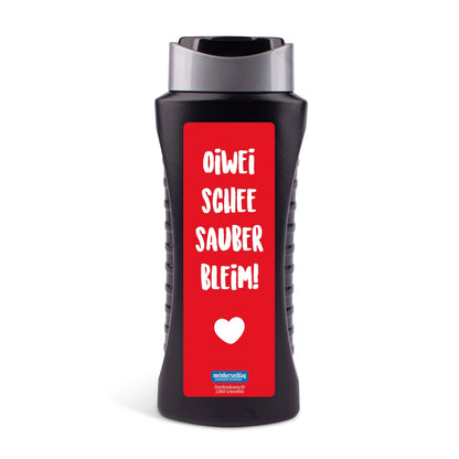 Duschgel "Oiwei schee sauber bleim!" - meinherzschlag.de