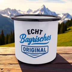 Emaille-Haferl "Echt bayrisches Original"