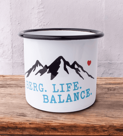 Emaille - Haferl "Berg. Life. Balance." - meinherzschlag.de