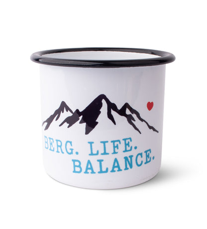 Emaille - Haferl "Berg. Life. Balance." - meinherzschlag.de