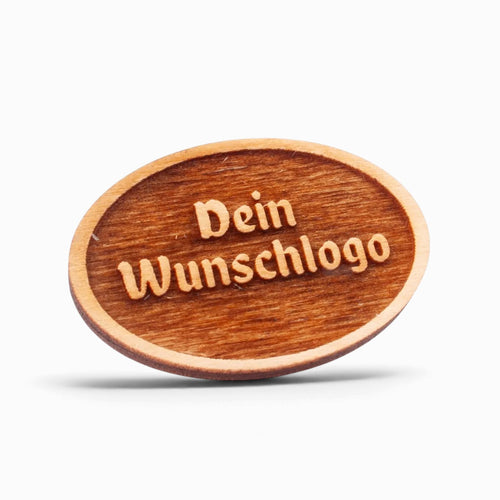 Holz-Ansteck-Pin "Wunschlogo" von meinherzschlag – Produktbild 1 von 3.