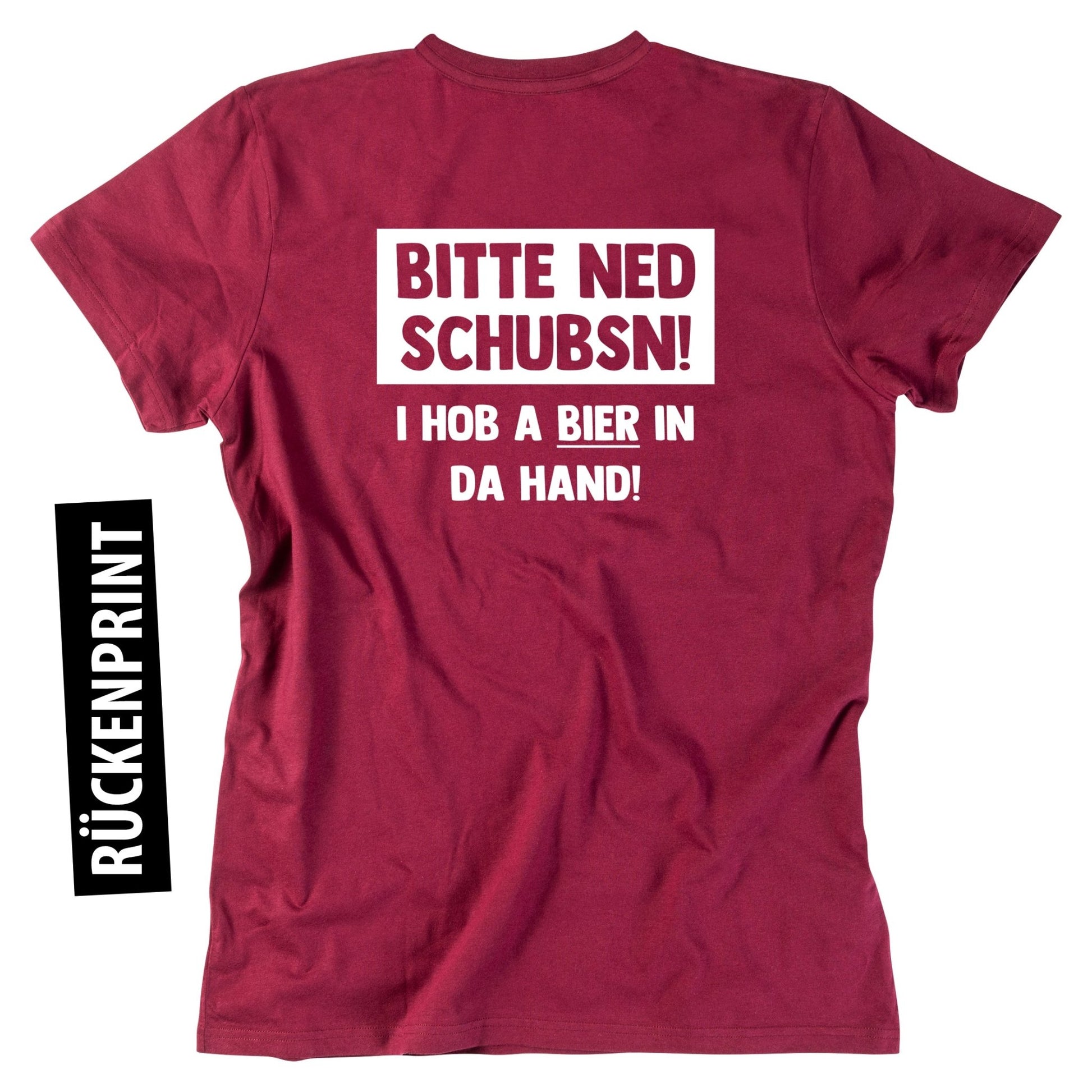 Herren - Shirt "Bitte ned schubsn!" - meinherzschlag.de