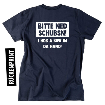 Herren - Shirt "Bitte ned schubsn!" - meinherzschlag.de