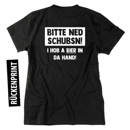 Herren - Shirt "Bitte ned schubsn!" - meinherzschlag.de