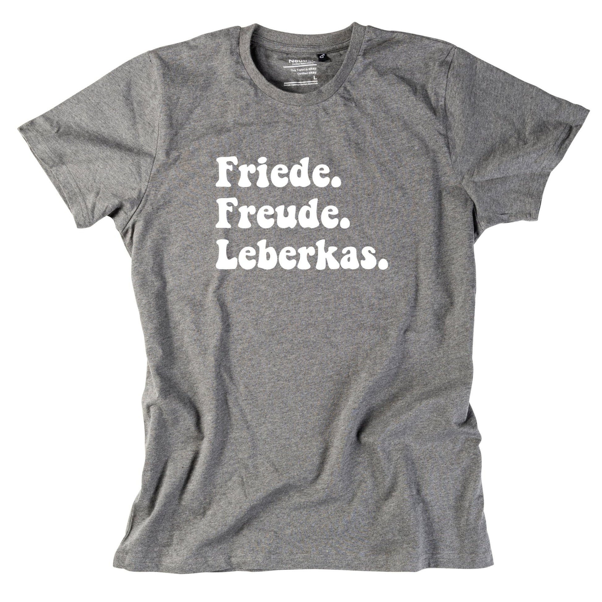 Herren - Shirt "Friede. Freude. Leberkas." - meinherzschlag.de