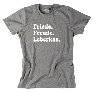 Herren - Shirt "Friede. Freude. Leberkas." - meinherzschlag.de