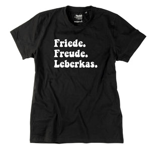 Herren - Shirt "Friede. Freude. Leberkas." - meinherzschlag.de