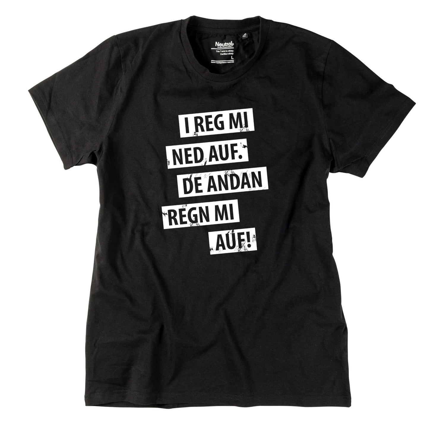 Herren - Shirt "I reg mi ned auf" - meinherzschlag.de