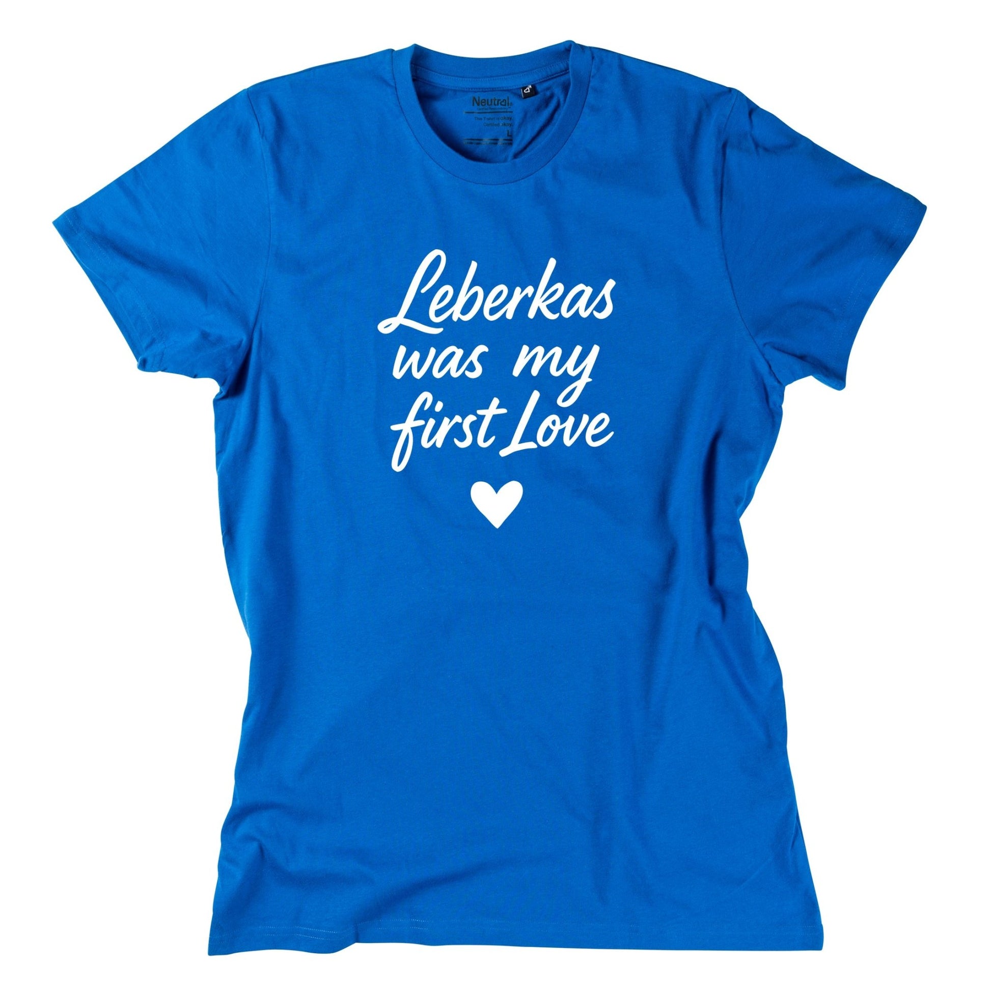Herren - Shirt "Leberkas was my first Love" - meinherzschlag.de