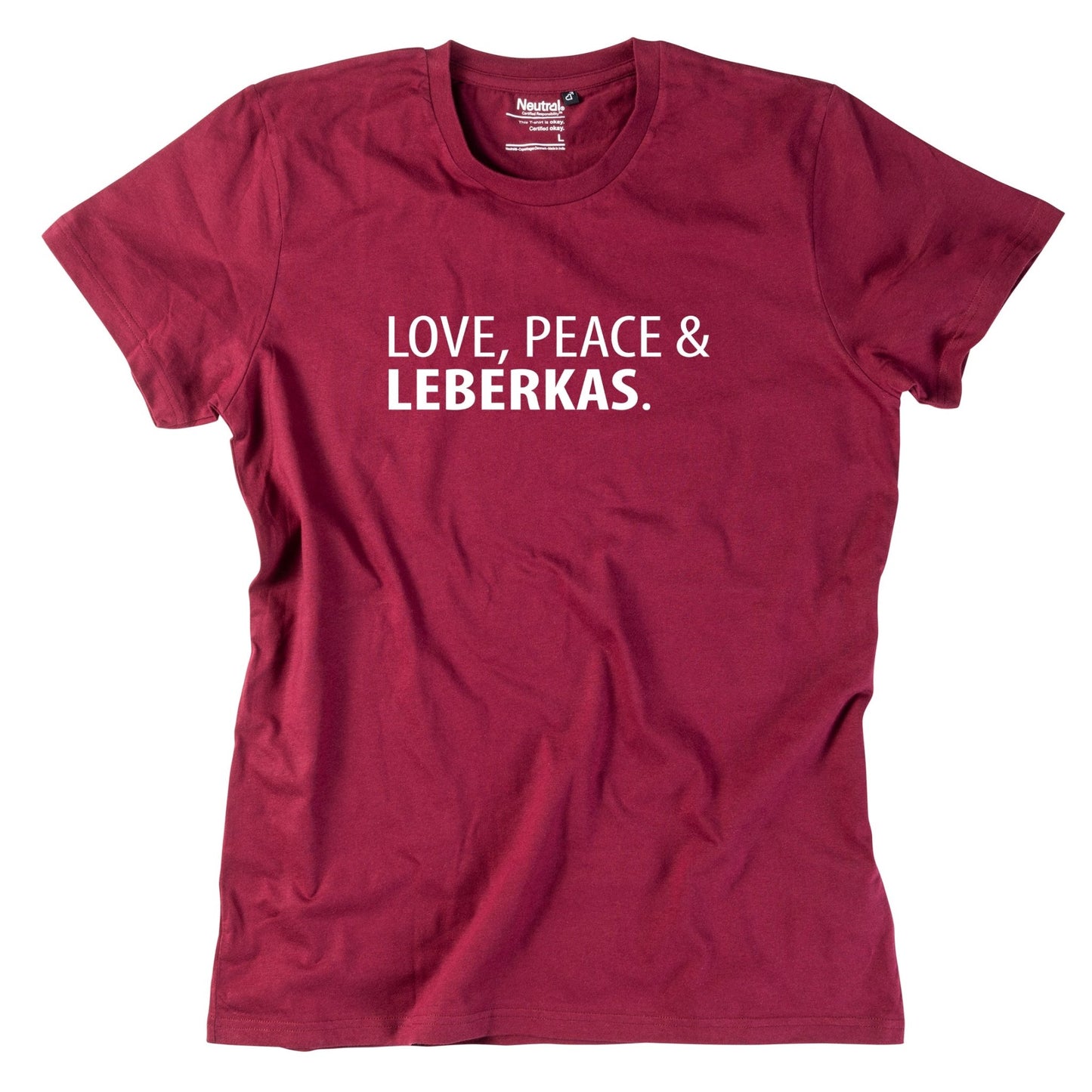 Herren - Shirt "Love, Peace & Leberkas" - meinherzschlag.de
