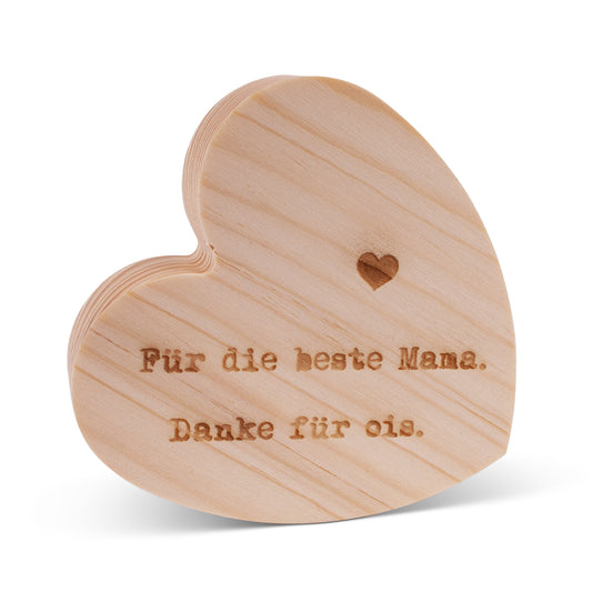 Holzherzerl "Beste Mama" - meinherzschlag.de