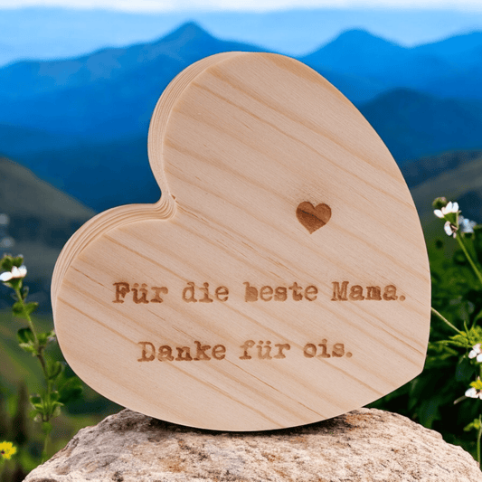 Holzherzerl "Beste Mama" - meinherzschlag.de