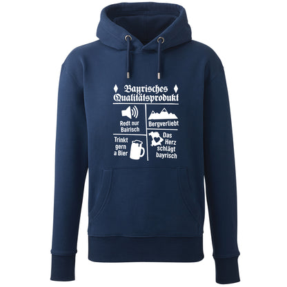 Hoodie "Bayrisches Qualitätsprodukt" - meinherzschlag.de