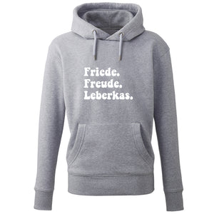 Hoodie "Friede. Freude. Leberkas." - meinherzschlag.de