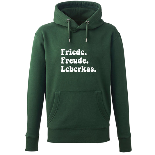 Hoodie "Friede. Freude. Leberkas." - meinherzschlag.de