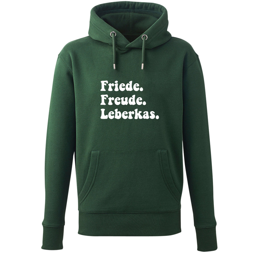Hoodie "Friede. Freude. Leberkas." - meinherzschlag.de