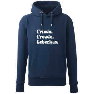 Hoodie "Friede. Freude. Leberkas." - meinherzschlag.de