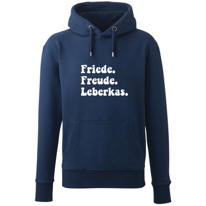 Hoodie "Friede. Freude. Leberkas." - meinherzschlag.de