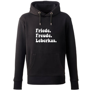 Hoodie "Friede. Freude. Leberkas." - meinherzschlag.de