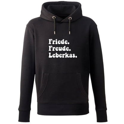 Hoodie "Friede. Freude. Leberkas." - meinherzschlag.de