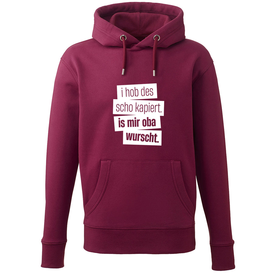 Hoodie "I hob des scho kapiert" - meinherzschlag.de