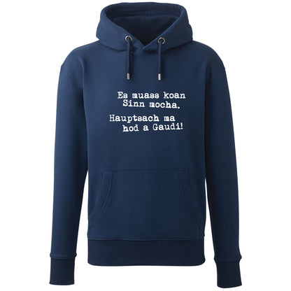 Hoodie "Es muass koan Sinn mocha" - meinherzschlag.de