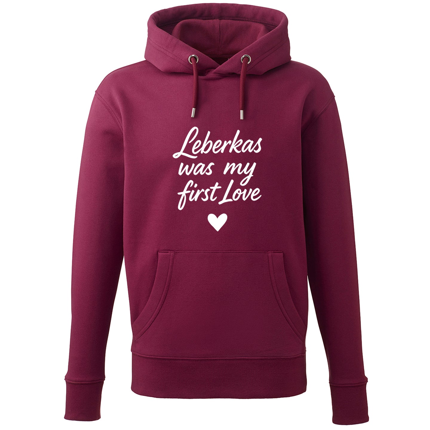 Hoodie "Leberkas was my first Love" - meinherzschlag.de