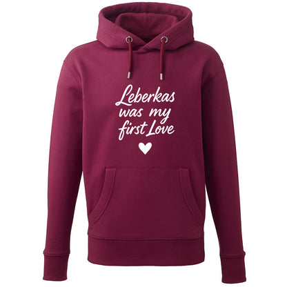 Hoodie "Leberkas was my first Love" - meinherzschlag.de