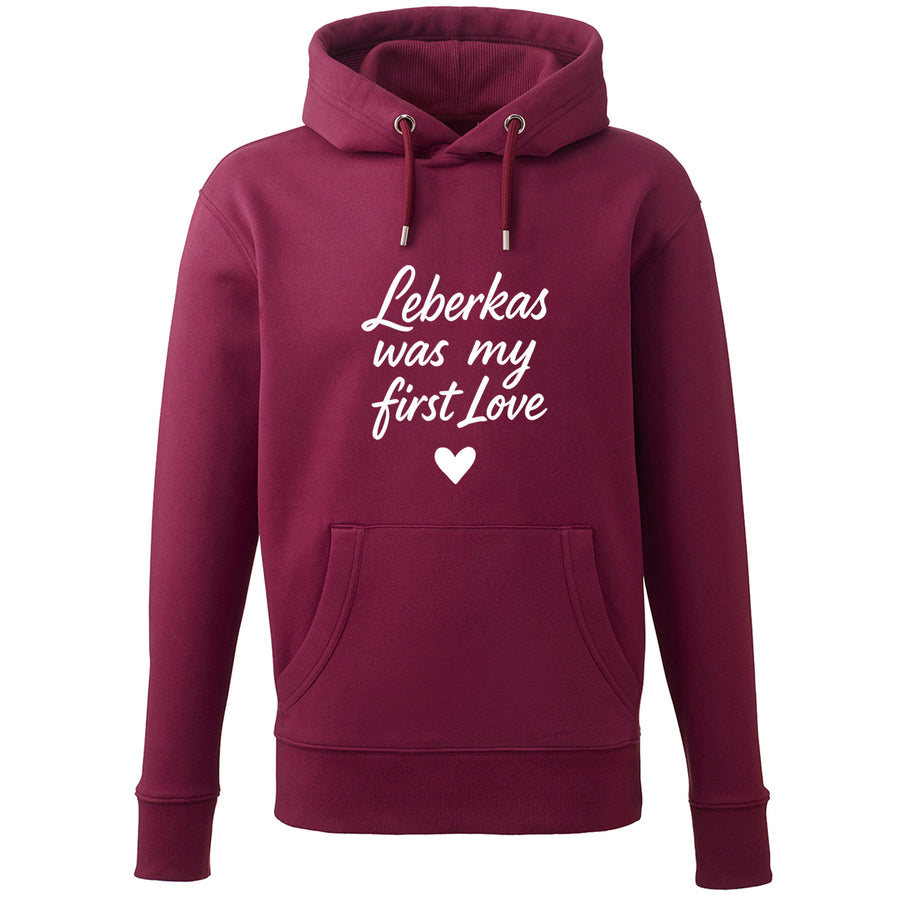 Hoodie "Leberkas was my first Love" - meinherzschlag.de