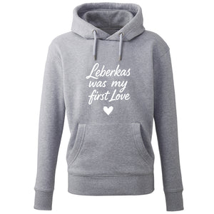 Hoodie "Leberkas was my first Love" - meinherzschlag.de