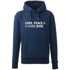 Hoodie "Love, Peace & A Hoibe Bier"