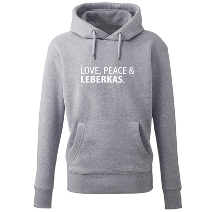 Hoodie "Love, Peace & Leberkas" - meinherzschlag.de