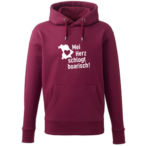 Hoodie "Mei Herz schlogt boarisch" - meinherzschlag.de