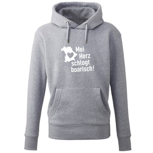 Hoodie "Mei Herz schlogt boarisch" - meinherzschlag.de