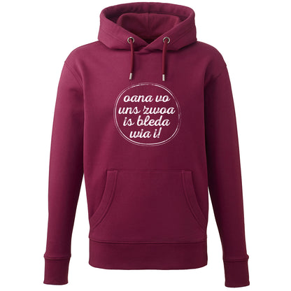 Hoodie "Oana vo uns zwoa" - meinherzschlag.de