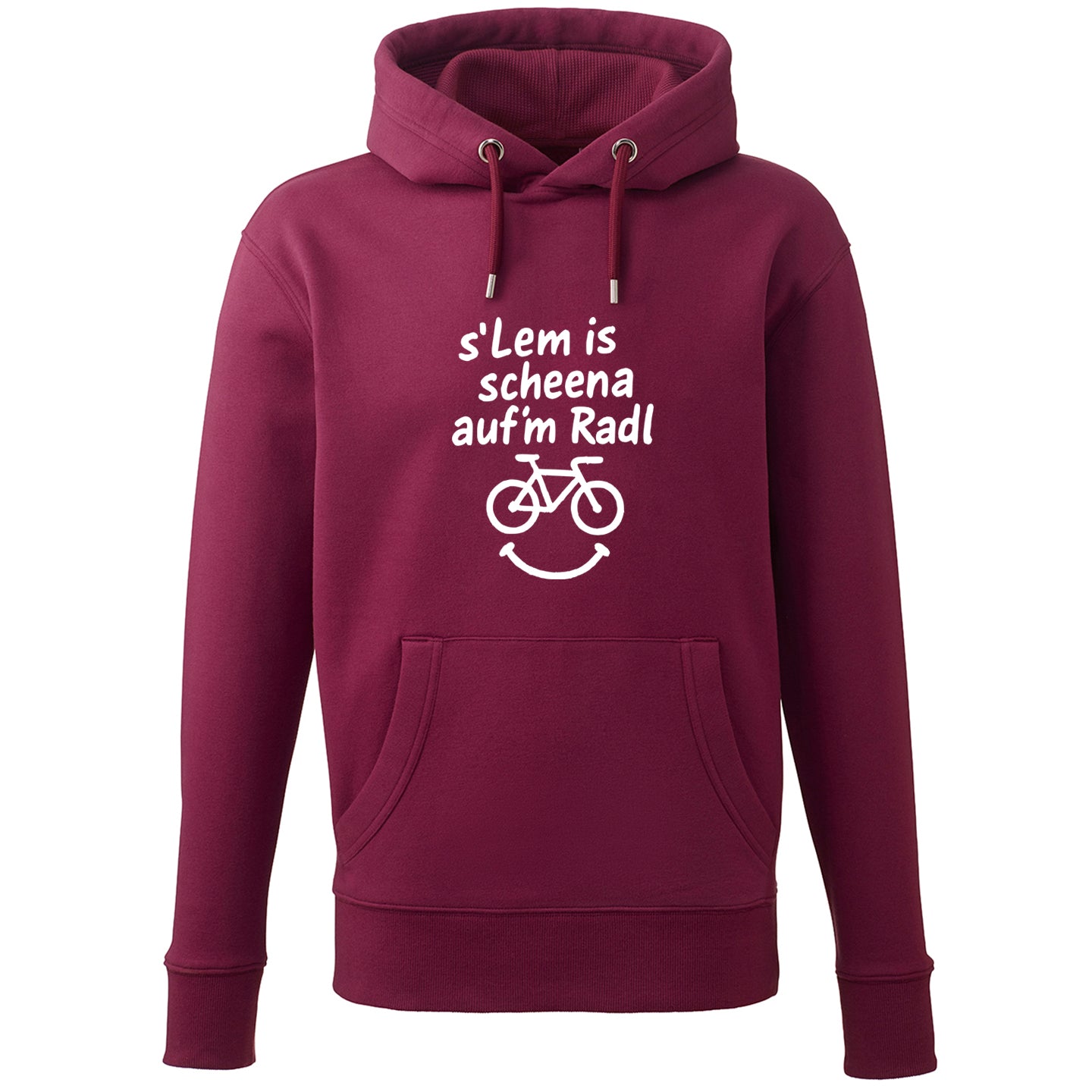 Hoodie "s'Lem is scheena auf'm Radl" - meinherzschlag.de