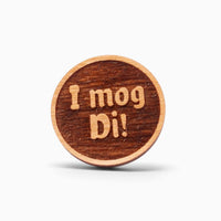 Holz-Ansteck-Pin "I mog Di!"