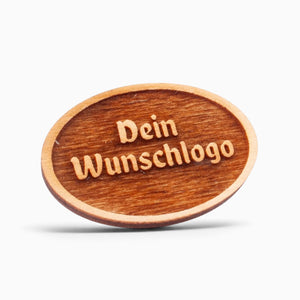 Holz-Ansteck-Pin "Wunschlogo" von meinherzschlag – Produktbild 2 von 3.