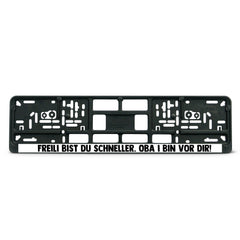Kennzeichenhalter "Freili bist du schneller" - meinherzschlag.de